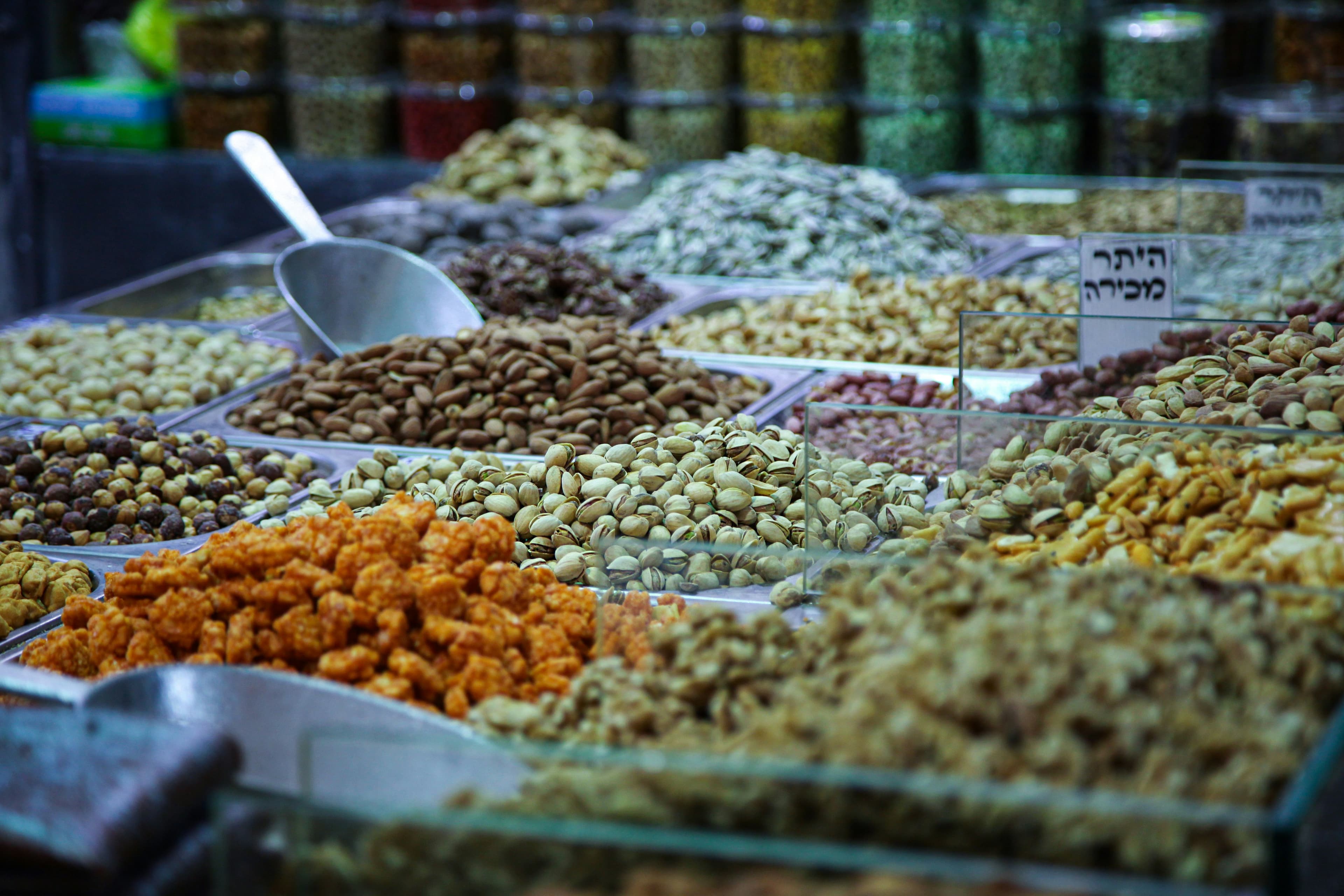 Dried fruit and nuts prepared for export