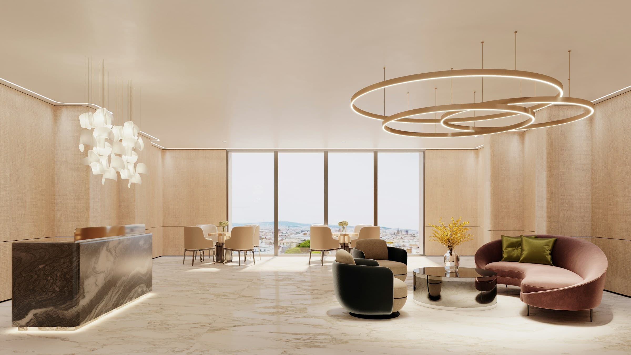Branded residence lobby interior