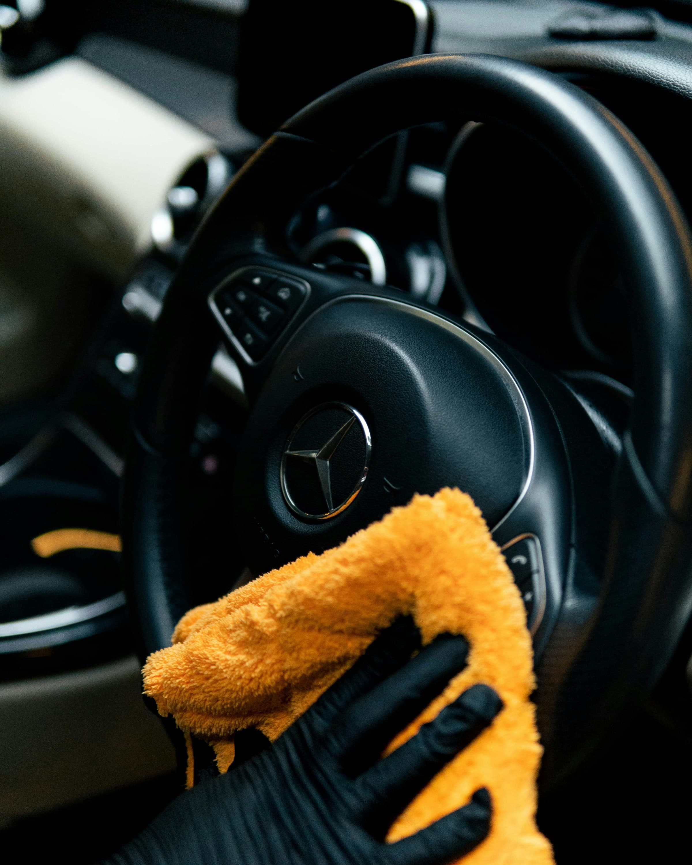 Executive vehicle interior detailed after servicing