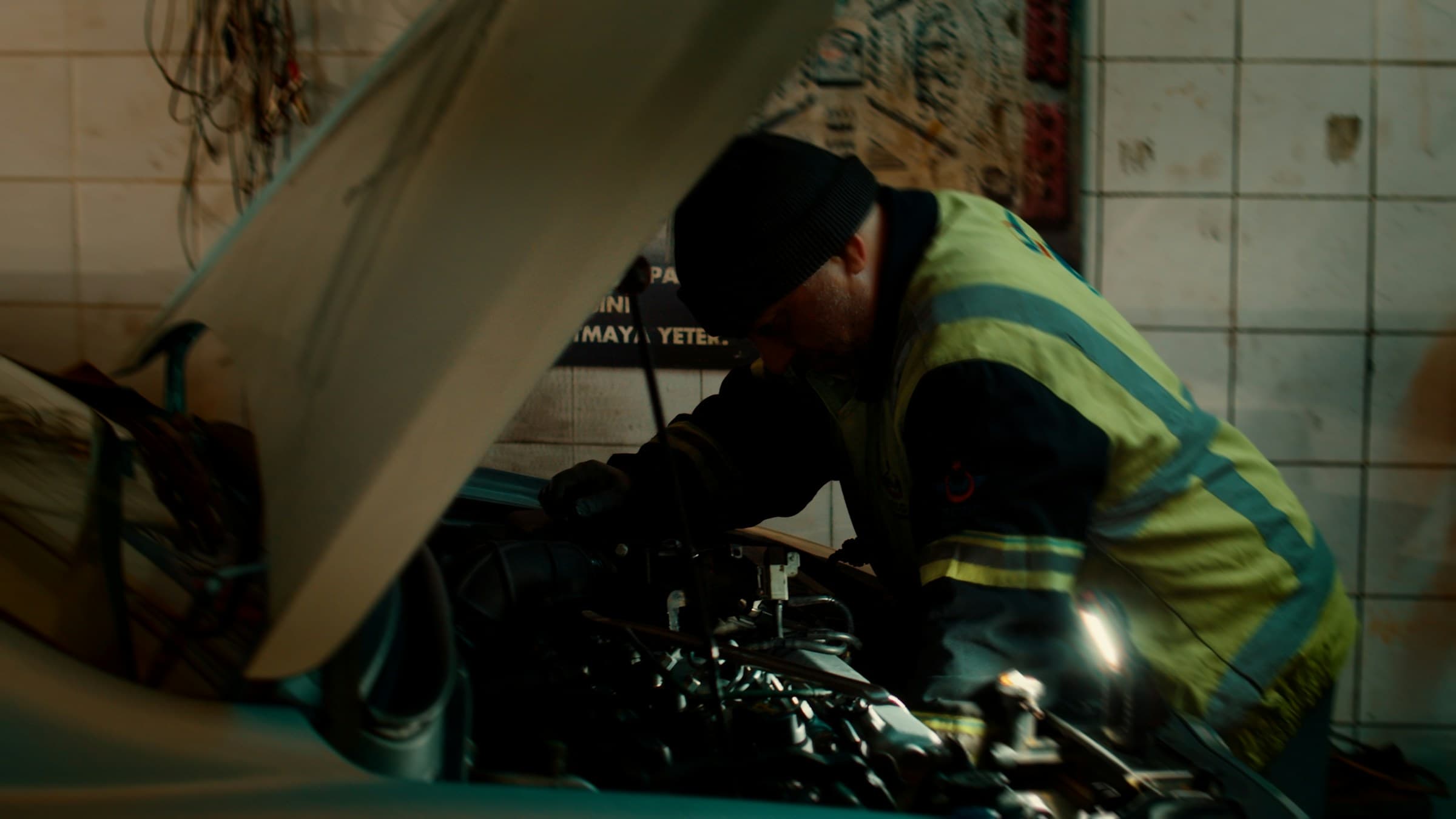 Technician working on a fleet vehicle
